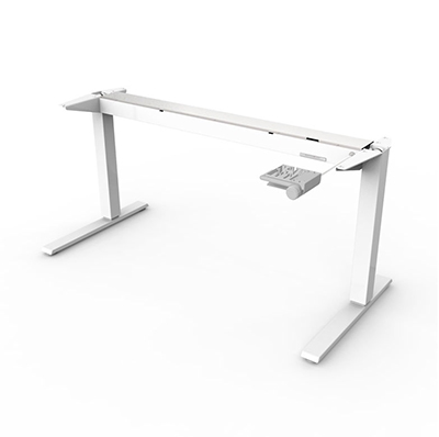 Humanscale Float Base Only (No Top) in Small, Mounted Counterbalance Mechanism in White, suitable for table tops 1200-1400mm wide and 600mm deep