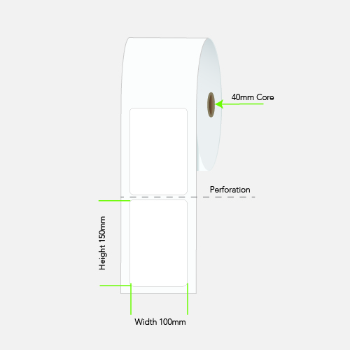 LABEL INKJET POLY PERM 100X150 1AC 250/R 40MM