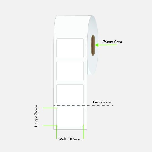 LABEL THERM PERM 105X76 1ACS 1500/R 76MM PERF