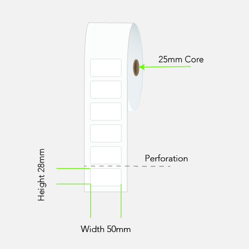 LABEL PLAIN PERMANENT ADHESIVE 50MM X 28MM 1 LABEL ACROSS 2000/R 25MM