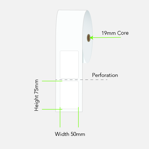 LABEL THERM PERM 50X75 1ACS 100/R 19MM 24/BOX