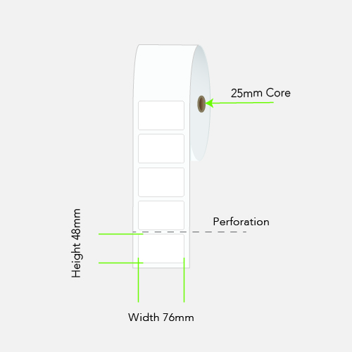 LABEL PLAIN PERM 76X48 1AC 1000/R 25MM