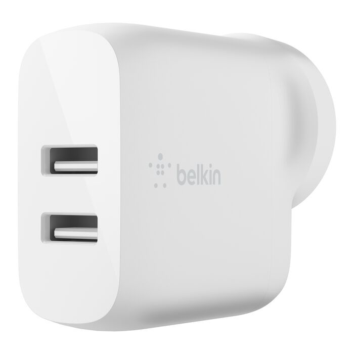 BELKIN BOOSTCHARGE DUAL USB-A WALL CHARGER 24W WHI