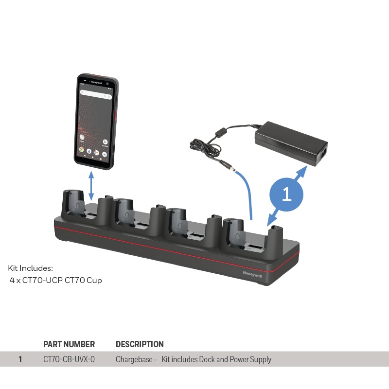 HONEYWELL MULTIDOCK KIT CHARGE 4-BAY CT70 UNIV
