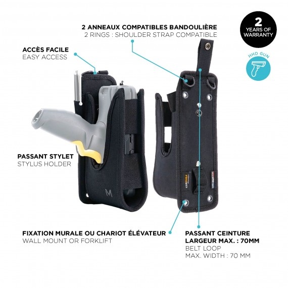 MOBILIS HOLSTER GUN - DUAL ACCESS - SIZE M + BELT