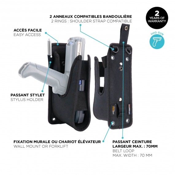 MOBILIS HOLSTER GUN - DUAL ACCESS - SIZE L + BELT