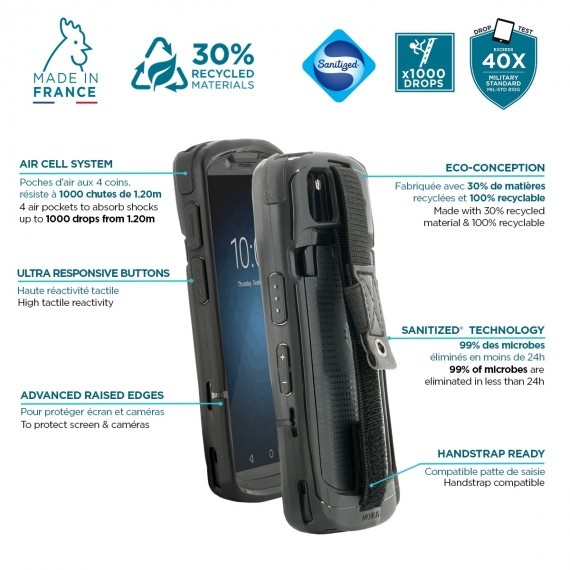 MOBILIS PROTECH CASE + H/STRAP FOR ZEBRA TC53/TC58