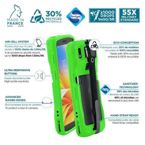 MOBILIS PROTECH CASE GREEN FOR ZEBRA TC22/TC27
