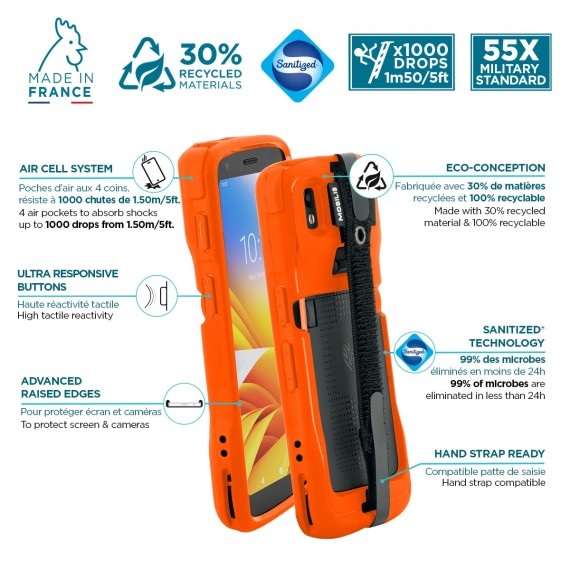 MOBILIS PROTECH CASE ORANGE FOR ZEBRA TC22/TC27