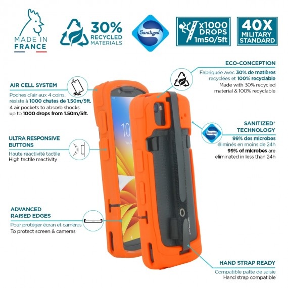 MOBILIS PROTECH CASE ORANGE FOR ZEBRA TC53/TC58