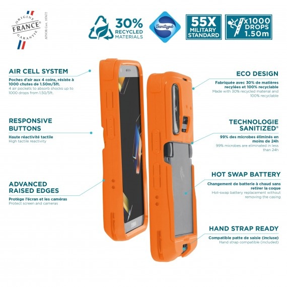 MOBILIS PROTECH CASE ORANGE FOR ZEBRA TC501