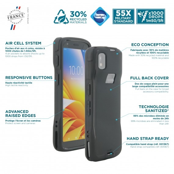 MOBILIS PROTECH CASE FULL BACK FOR ZEBRA TC22/TC27