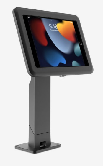Bosstab Elite Gemini Tall Lockable iPad Stand | Gemini Screw Mount - Black | Elite iPad 10.2" 7th, 8th & 9th Gen