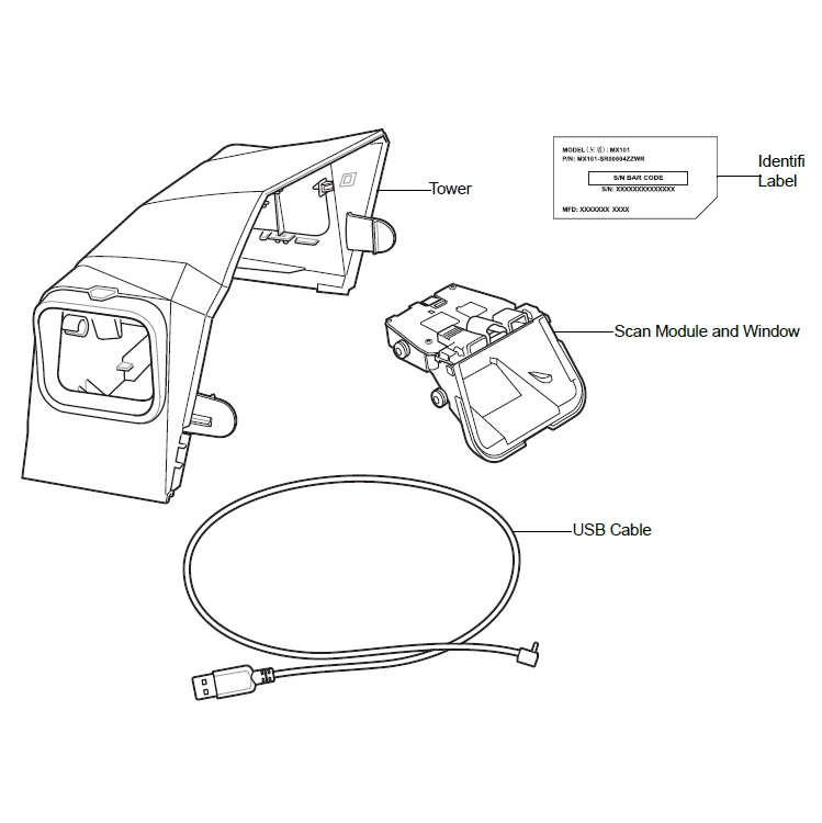 ZEBRA CUSTOMER SIDE SCANNER MX101 FOR MP7000