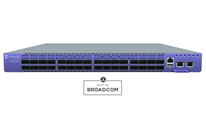 EXTREME SWITCH 8720 32 PORT QSFP28 BACK TO FRONT