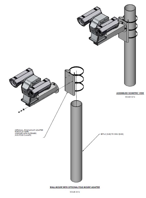 FLIR POLE ADAPTOR FOR PT-SERIES