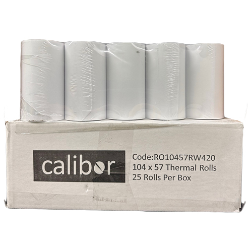 CALIBOR THERMAL PAPER 104 MM X 57 MM 25 ROLLS/BOX RW420