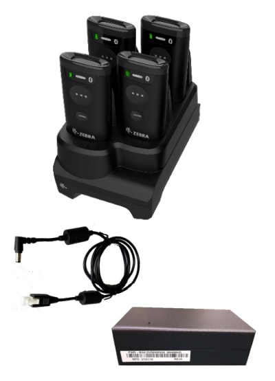 Zebra CS6080 Cordless Black Multi-Dock 4-Bay Charge Cradle. Power Supply & DC Line Cord Included. A/C Line Cord Sold Separately