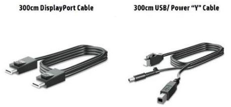 HP CABLE DISPLAYPORT + 12V PUSB Y USB 3M L701XT