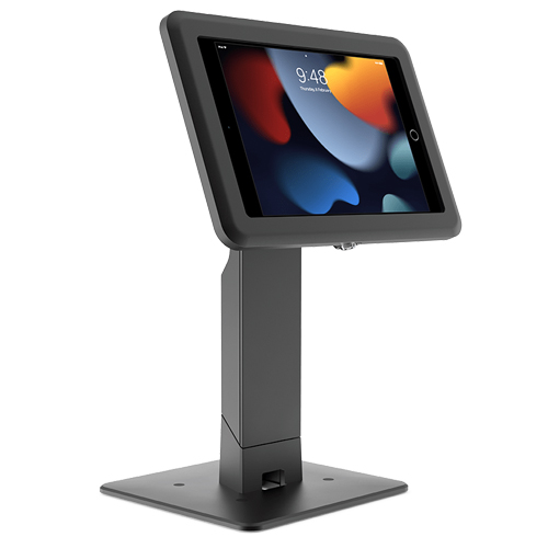 Bosstab Elite Gemini Tall Lockable iPad Stand | Gemini Freestanding - Black | Elite iPad 10.2" 7th, 8th & 9th Gen