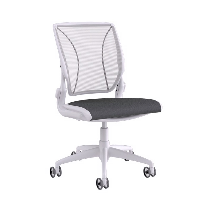HUMANSCALE CHAIR WORLD ARMLESS MESH PIN OXYG WHITE