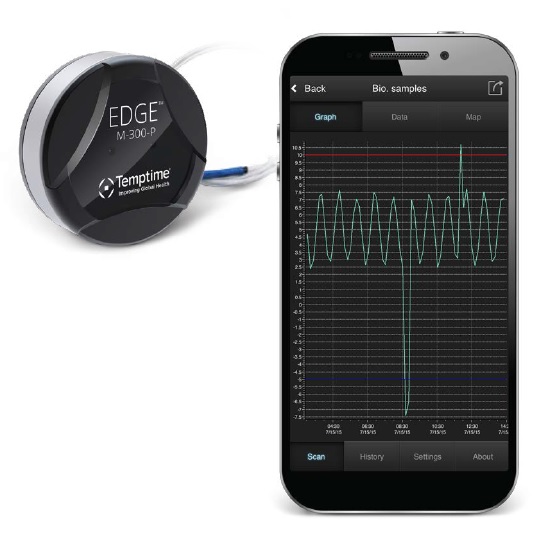 Zebra M-300P Temperature Sensor, Includes Battery and External Probe, -200/+200°C