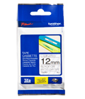 BROTHER TZE TAPE 12MM BLACK ON CLEAR MATT