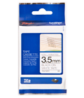 BROTHER TZE TAPE 3.5MM BLACK ON WHI NON LAMINATED